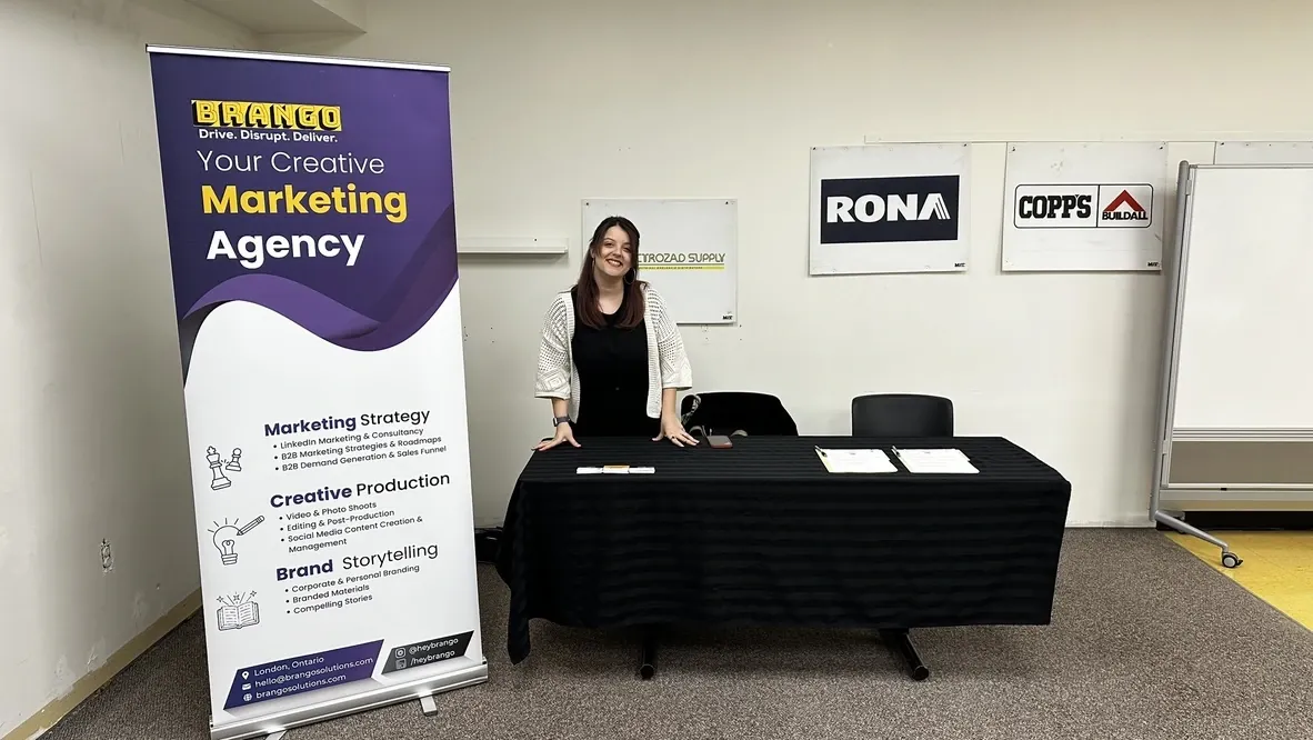 Brango booth at a London, Ontario business event