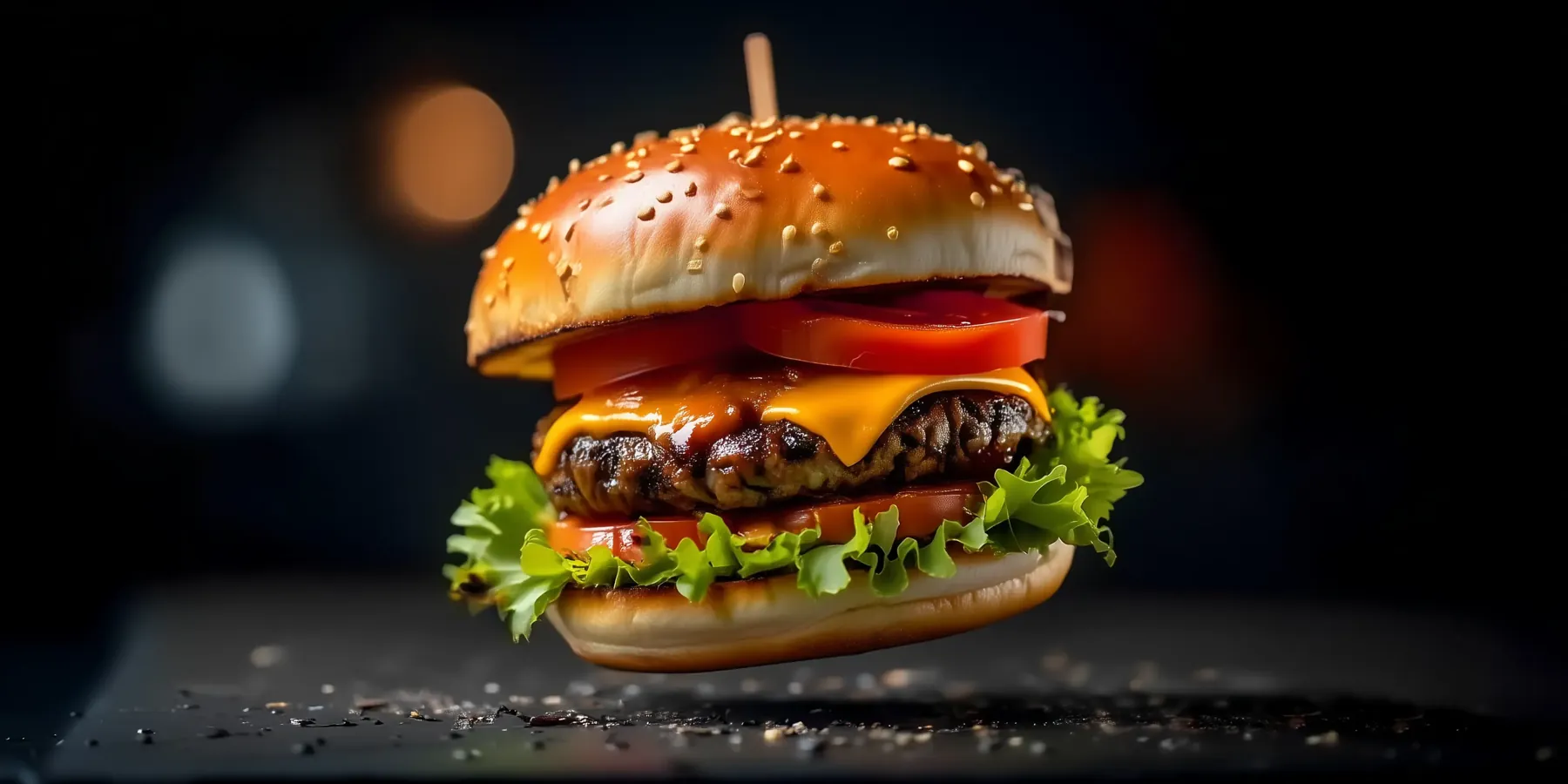 Burger product shot for a restaurant campaign